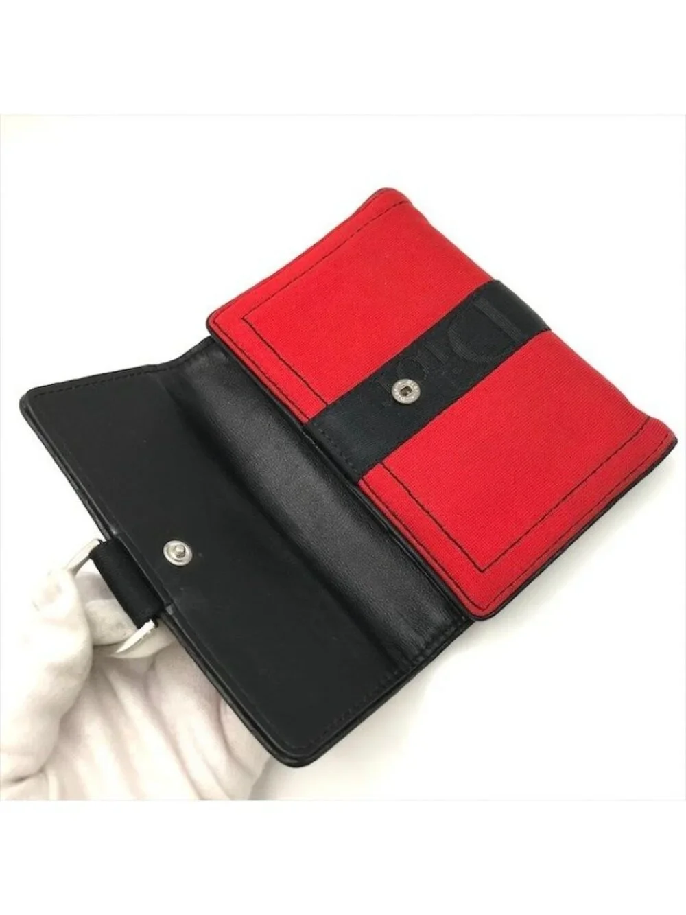 Dior Hardcore Trifold Canvas Leather Compact Wallet